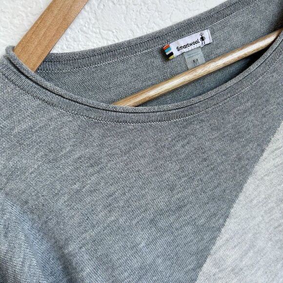 Title 9 SMARTWOOL Women's M Double Time Colorblock Crew Sweater Camel/Gray - Picture 3 of 10